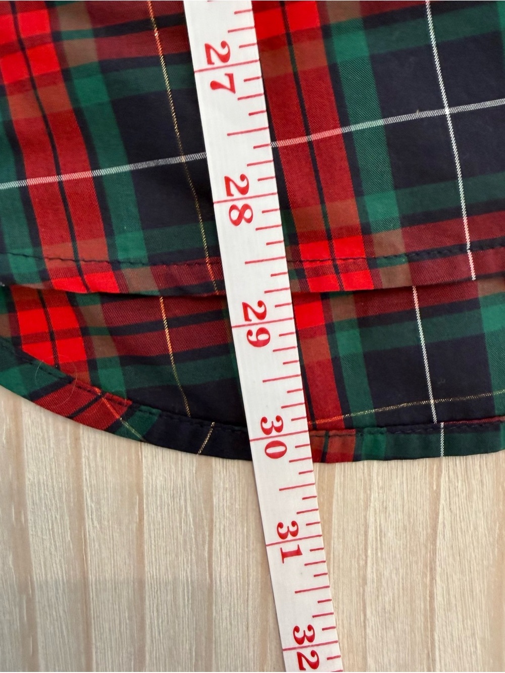 Talbots Red & Green Plaid Ruffle Collar Tunic - Picture 6 of 8